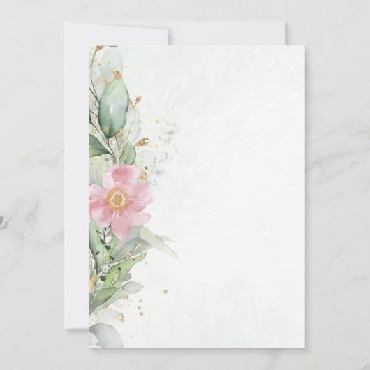 Botanische goudgroen Eucalyptusbruiloft Save The Date (Achterkant)