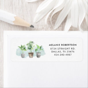 Botanische grafische Waterverf Potentiële Planten  Etiket