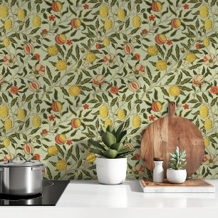 Botanische Granaatappel Citrus Blauwgroen Blauw Behang