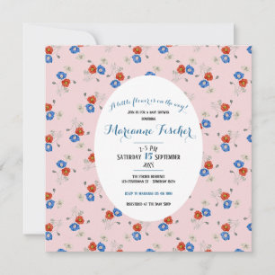 Botanische grandmillennial babyshower uitnodiging