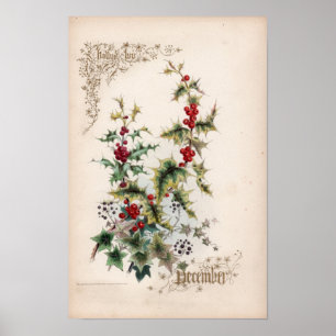 Botanische gravings, december poster