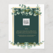 Botanische Green Gold Wedding Invitation Emerald Flyer (Achterkant)
