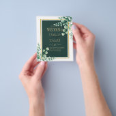 Botanische Green Gold Wedding Invitation Emerald Flyer (Hand)