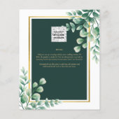 Botanische Green Gold Wedding Invitation Emerald Flyer (Achterkant)