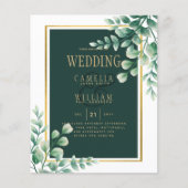 Botanische Green Gold Wedding Invitation Emerald Flyer (Voorkant)