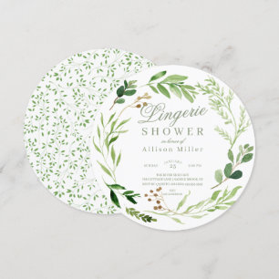 Botanische Green Leaf Bruids Lingerie Douche Uitno Kaart