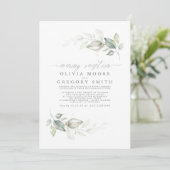 Botanische Greenery Evening Reception Wedding Kaart (Staand voorkant)