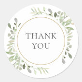 Botanische Greenery Foliage Hartelijk dank Ronde Sticker (Voorkant)
