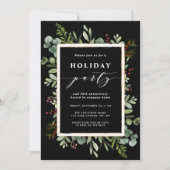Botanische Greenery Holiday Party met QR-code Kaart (Voorkant)
