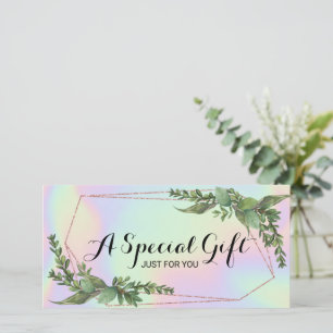 Botanische Greenery Holographic Gift Certificate
