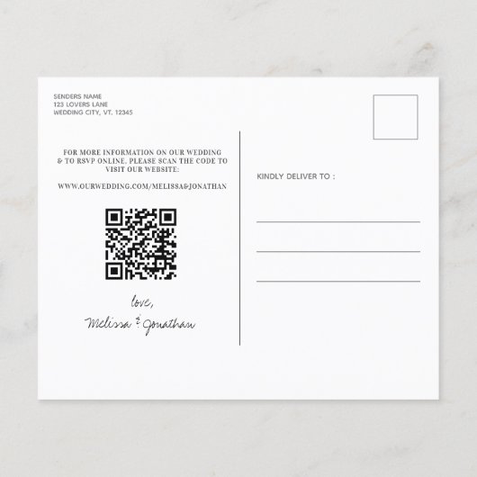Botanische Greenery QR code sparen de Datum (Achterkant)
