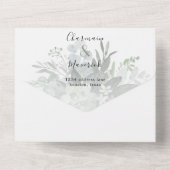 Botanische Greenery QR Code Weddenschap All In One Uitnodiging (Achterkant)