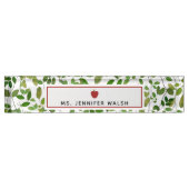 Botanische Greenery Red Apple leraar Naambordje (Voorkant)