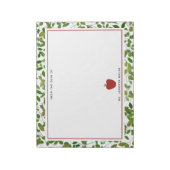 Botanische Greenery Red Apple leraar Notitieblok (Gedraaid)