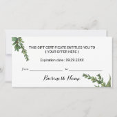 Botanische Greenery Salon & Spa Cadeaubonnen (Achterkant)