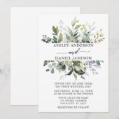 Botanische Greenery uit de Waterverf van Wedding E Kaart (Voorkant / Achterkant)