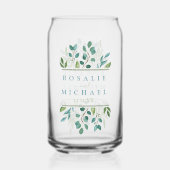 Botanische Greenery Wedding Blikvorm Glas (Achterkant)