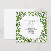 Botanische Greenery Wedding Invitation Kaart (Voorkant / Achterkant)