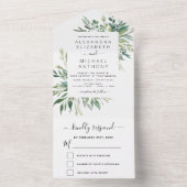 Botanische Greenery Wedding Spring All In One Uitnodiging (Binnen)