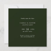 Botanische Greenery Winter Wedding Square Save The Date (Achterkant)