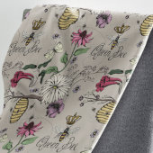 Botanische Greige Bloemen Queen Bee Patroon Sherpa Deken