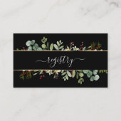 Botanische griffie kerstbruiloft informatiekaartje (Voorkant)