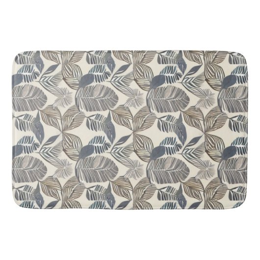 Botanische grijze leder Abstracte bath Mat (Voorkant)