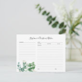 Botanische groen bewerkbare recept Kaart sjabloon (Staand voorkant)