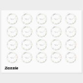 Botanische groen- en gouden bruiloft-envelop ronde sticker (Vel)