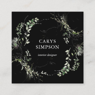 Botanische groen en ketch moderne vierkante visitekaartje