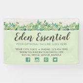 Botanische groen Eucalyptus & Rustige houtsoorten Spandoek (Horizontaal)