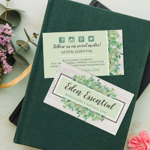 Botanische groen Eucalyptus Rustige sociale media Visitekaartje