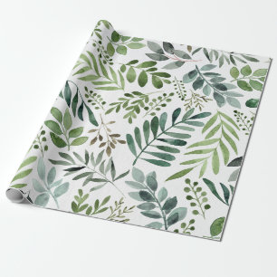 Botanische groen laat Waterverf  Cadeaupapier