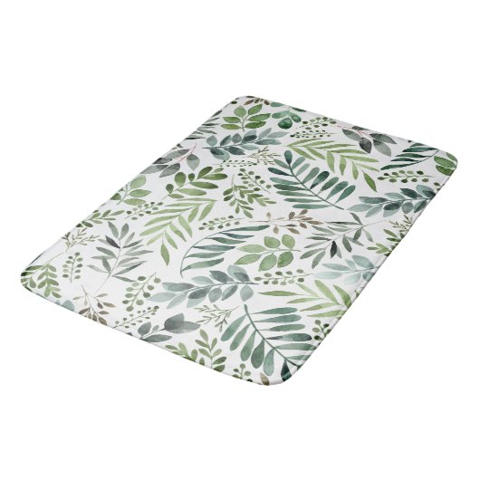 Botanische groen laat Waterverf over Badmat (Gekanteld)
