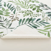 Botanische groen laat Waterverf over   Sherpa Deken (3/4)