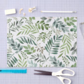 Botanische groen laat Waterverf over  Tissuepapier (Craft)