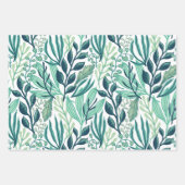 Botanische groene bladeren planten modern inpakpapier vel (Voorkant 3)