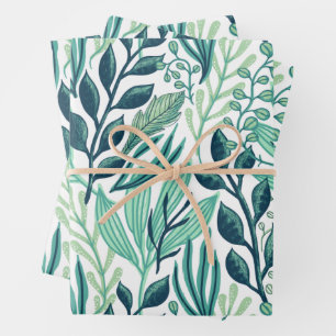 Botanische groene bladeren planten modern inpakpapier vel
