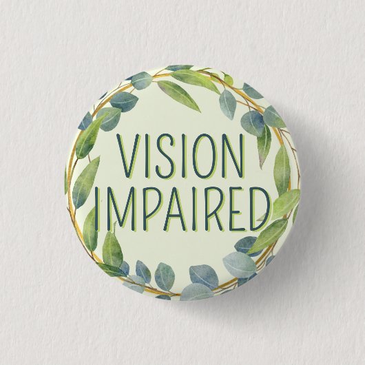 Botanische groene bladeren verminderd gezichtsverm ronde button 3,2 cm (Voorkant)