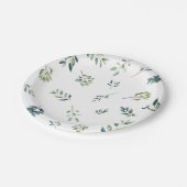 Botanische groene bladeren waterverf Bruidsmeisjes Papieren Bordje (Gekanteld)