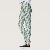 Botanische groene bladeren Waterverf Leggings (Links)