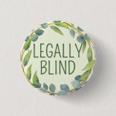 Botanische groene bladeren wettelijk blind ronde button 3,2 cm (Voorkant)