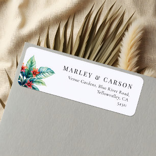 Botanische Groene Boho Trouw Retouradres Etiket