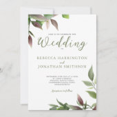 Botanische Groene Bourgundy Foto Weddenschap (Voorkant)