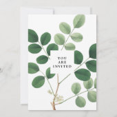 botanische groene bruiloft uitnodiging (Achterkant)