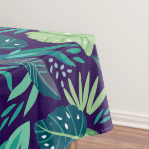 Botanische groene en Paarse flespatronen Tafelkleed