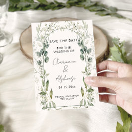 Botanische Groene Eucalyptus Save The Date | Kaart