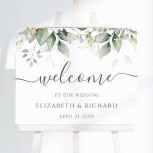 Botanische groene Eucalyptus Weddenschap Welkomstt Poster