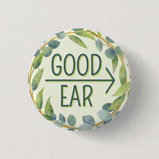 Botanische Groene Goede Oor Pijl Gehoorbeperking Ronde Button 3,2 Cm