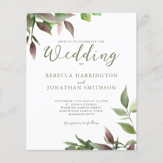 Botanische groene Leaf Budget Weddenschap (Voorkant)